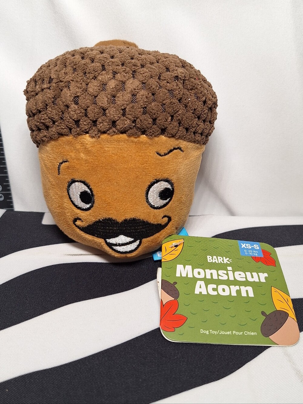 NWT Bark Monsier Acorn Dog Toy XS-S